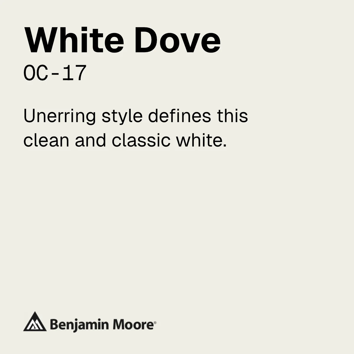 Benjamin Moore OC-17 White Dove