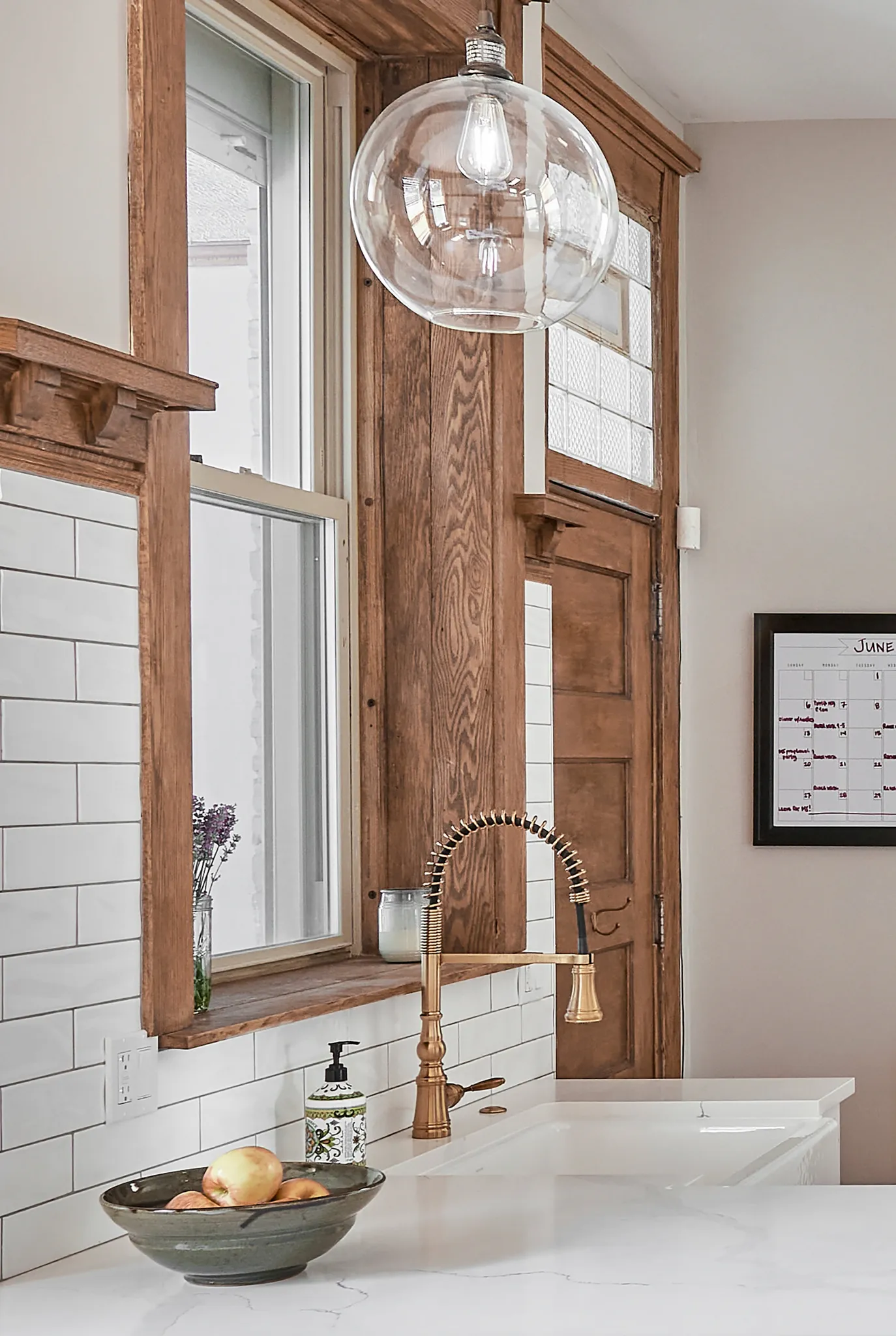 Sink and wooden framing